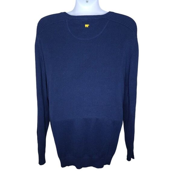 Jack Nicklaus Long Sleeve Vneck Sweater Mens Size L Navy Blue Golden Bear - Picture 2 of 6